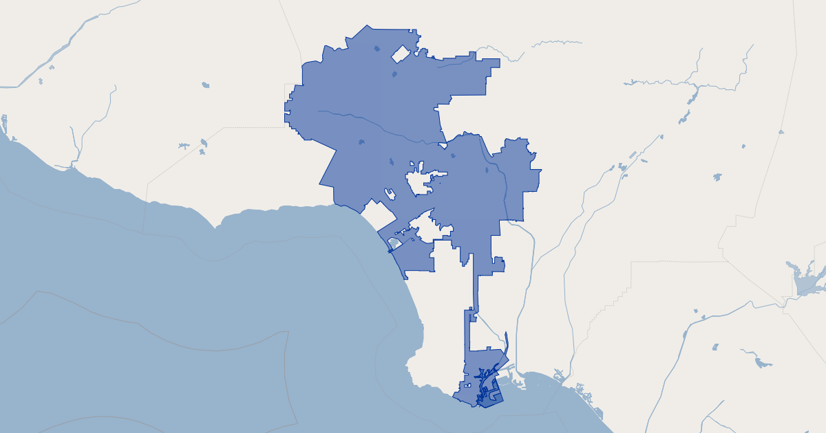 Los Angeles City boundary | Koordinates