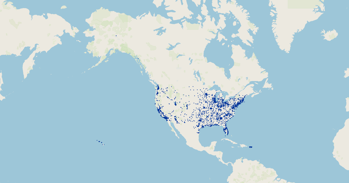 US Places (Population 10K 50K) Koordinates