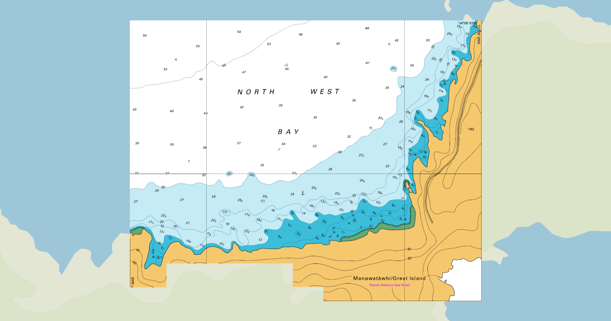 Chart NZ 4111 Manawatāwhi / Three Kings Islands North West Bay LINZ