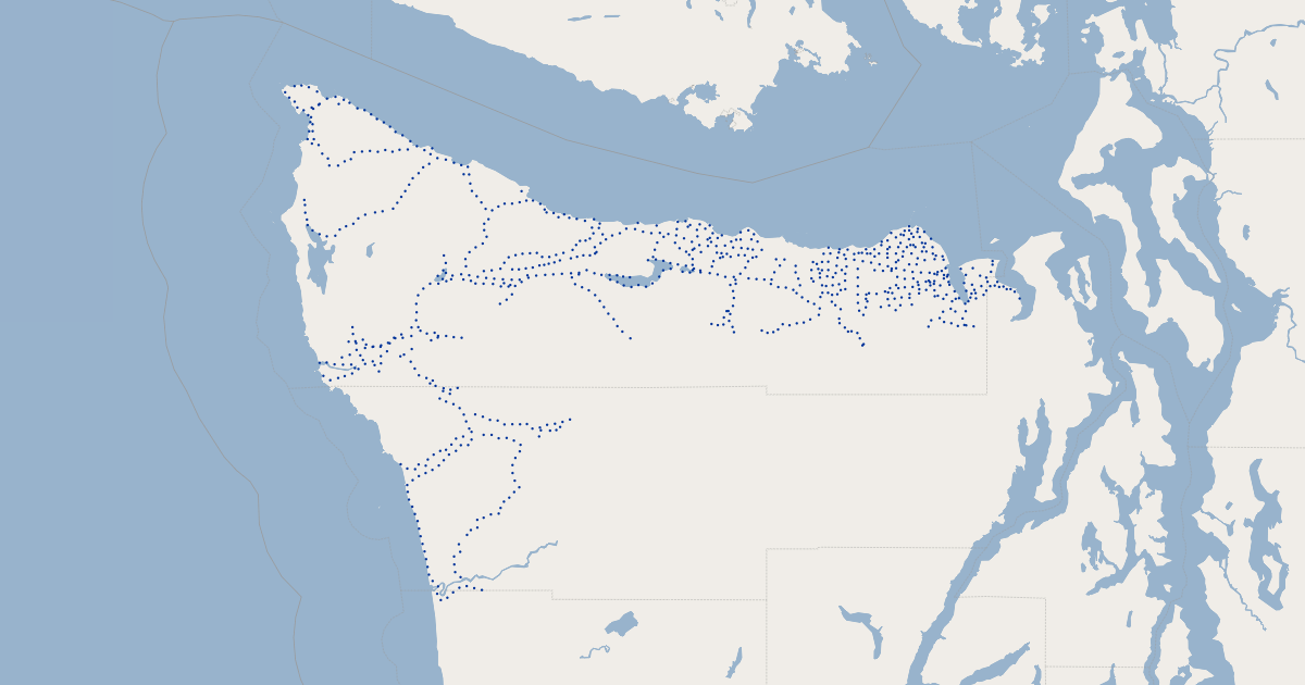 Clallam County, Washington Mile Markers Koordinates