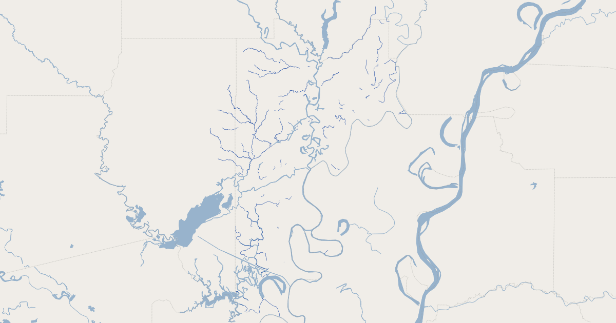 Map of Louisiana Lakes, Streams and Rivers