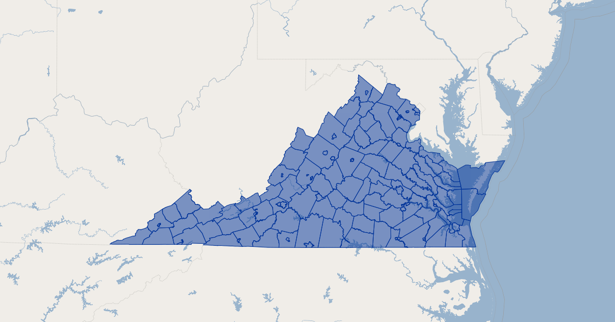 Virginia Cities and Counties | Koordinates