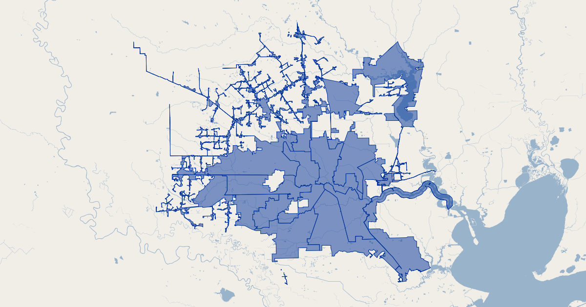 Houston, Texas City Council Districts Koordinates