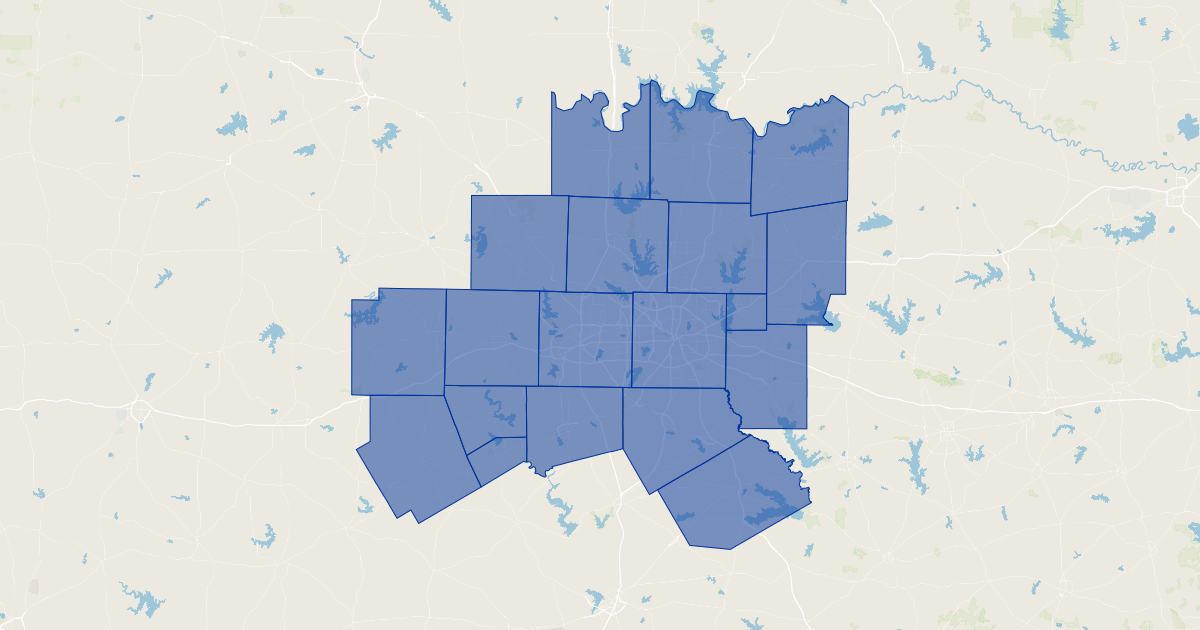 Collin County, Texas County Boundaries Koordinates