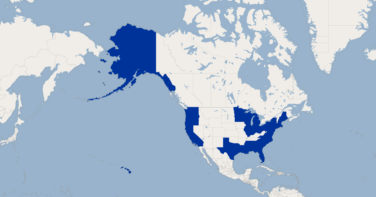 US Ocean Economy - Wages by State- All Ocean Sectors | Koordinates