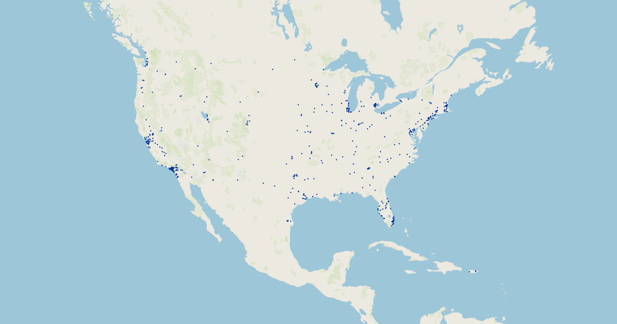US Places (Population 50K100K) Koordinates