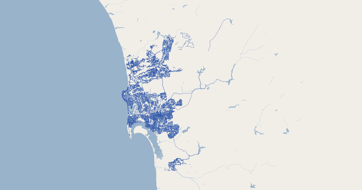 City of San Diego, California Water Pipes | Koordinates