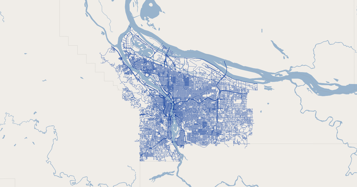 Portland, Oregon Bicycle Network | Koordinates