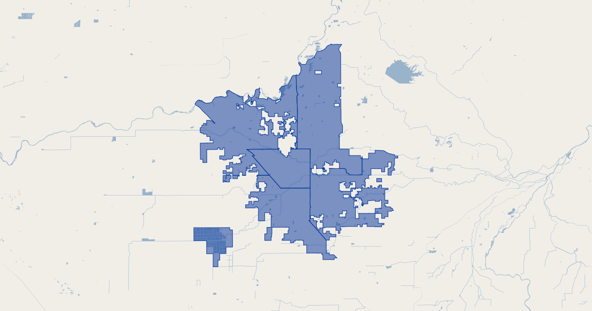 City of Fresno, CA Police Districts Koordinates